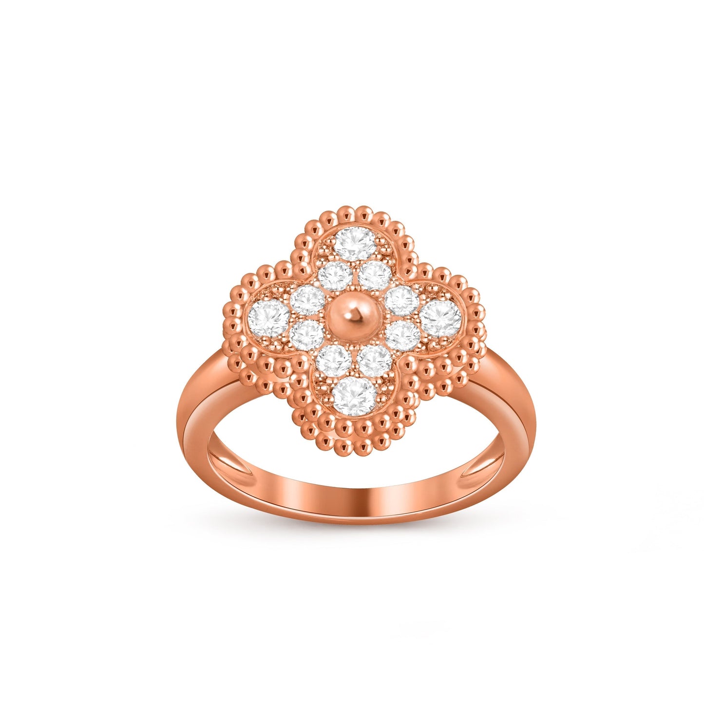 [Riva Jewelry]LUCKY CLOVER VINTAGE ROSE GOLD RING COLLECTION