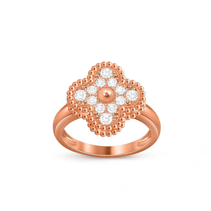 [Riva Jewelry]LUCKY CLOVER VINTAGE ROSE GOLD RING COLLECTION