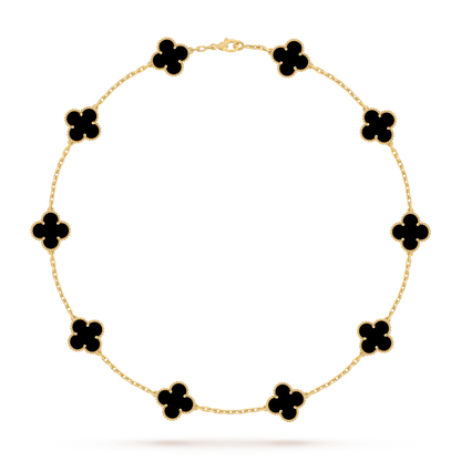 [Riva Jewelry]CLASSIC LUCKY 10-MOTIF CLOVER NECKLACE GOLD COLLECTION