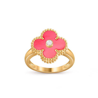 [Riva Jewelry]LUCKY CLOVER DIAMOND-ACCENT GOLD RING COLLECTION