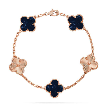[Riva Jewelry]LUCKY CLOVER 5-MOTIF BRACELET - PIETERSITE COLLECTION