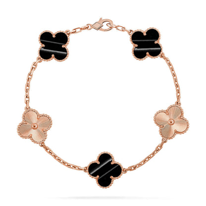 [Riva Jewelry]LUCKY CLOVER 5-MOTIF BRACELET - PULSE STONE COLLECTION