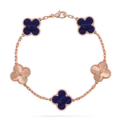 [Riva Jewelry]LUCKY CLOVER 5-MOTIF BRACELET - CHAROITE COLLECTION