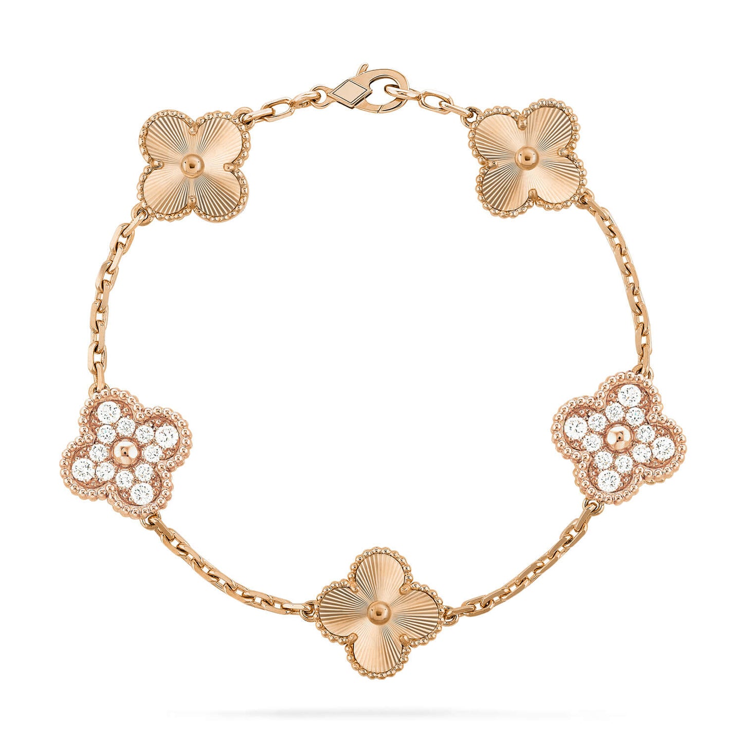 [Riva Jewelry]LUCKY CLOVER 5-MOTIF BRACELET - LASER COLLECTION