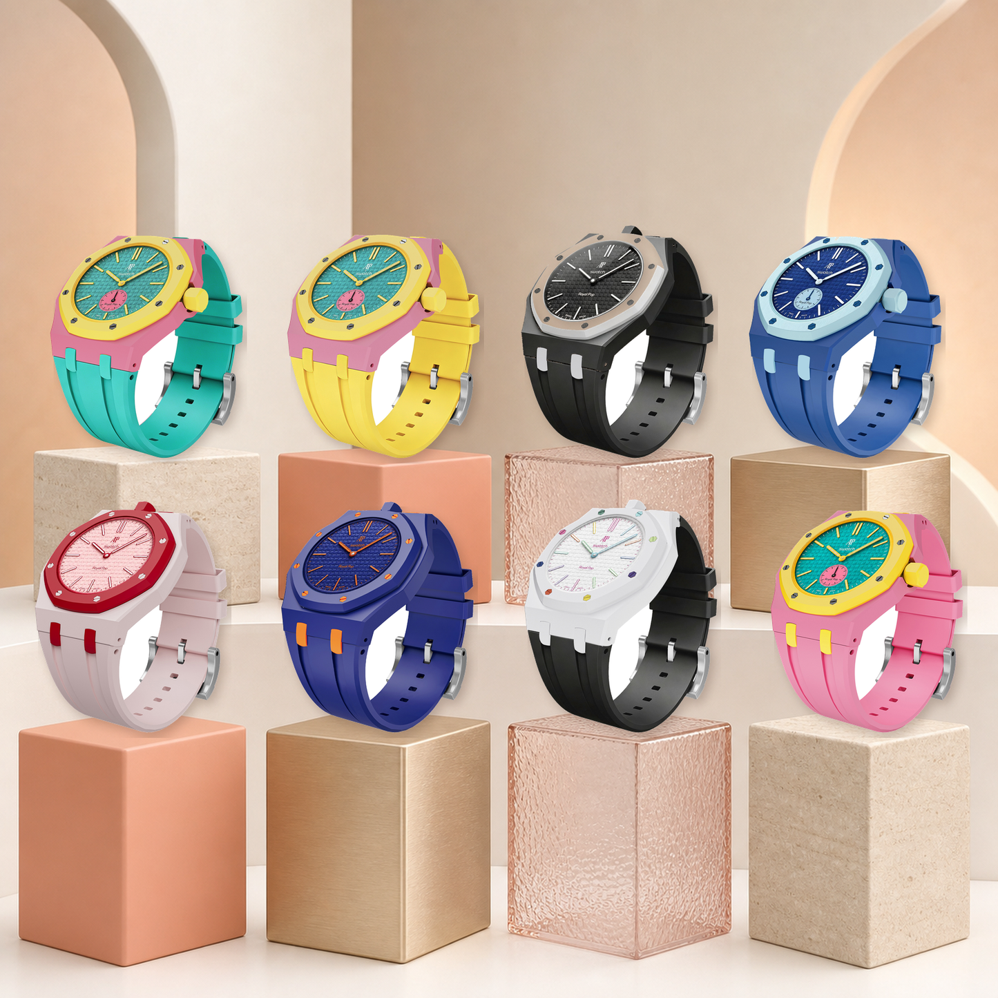[Riva Jewelry]Royal Oak Pop Exclusive Bioceramic Case & Silicone Strap Mix Color