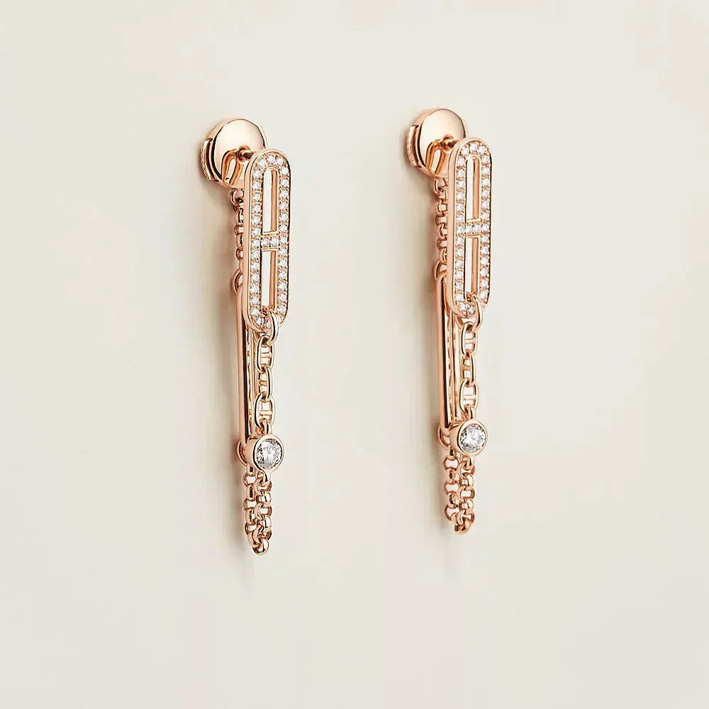 [Riva Jewelry]CHAINE CHAOS DIAMOND DROP EARRINGS