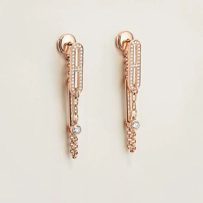 [Riva Jewelry]CHAINE CHAOS DIAMOND DROP EARRINGS