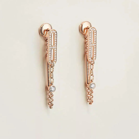 [Riva Jewelry]CHAINE CHAOS DIAMOND DROP EARRINGS