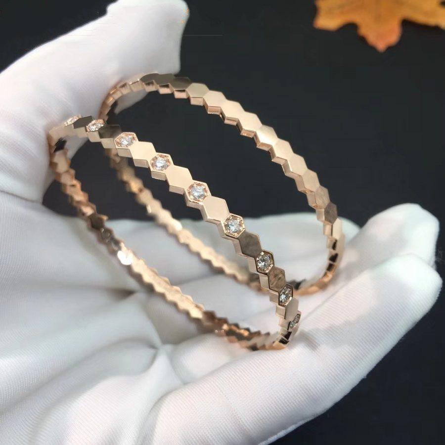 [Riva Jewelry]BEE LOVE ROSE GOLD DIAMOND BRACELET