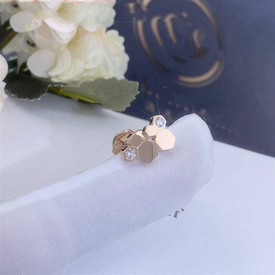 [Riva Jewelry]BEE LOVE ROSE GOLD DIAMOND EARRINGS