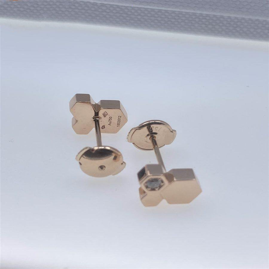 [Riva Jewelry]BEE LOVE ROSE GOLD DIAMOND EARRINGS