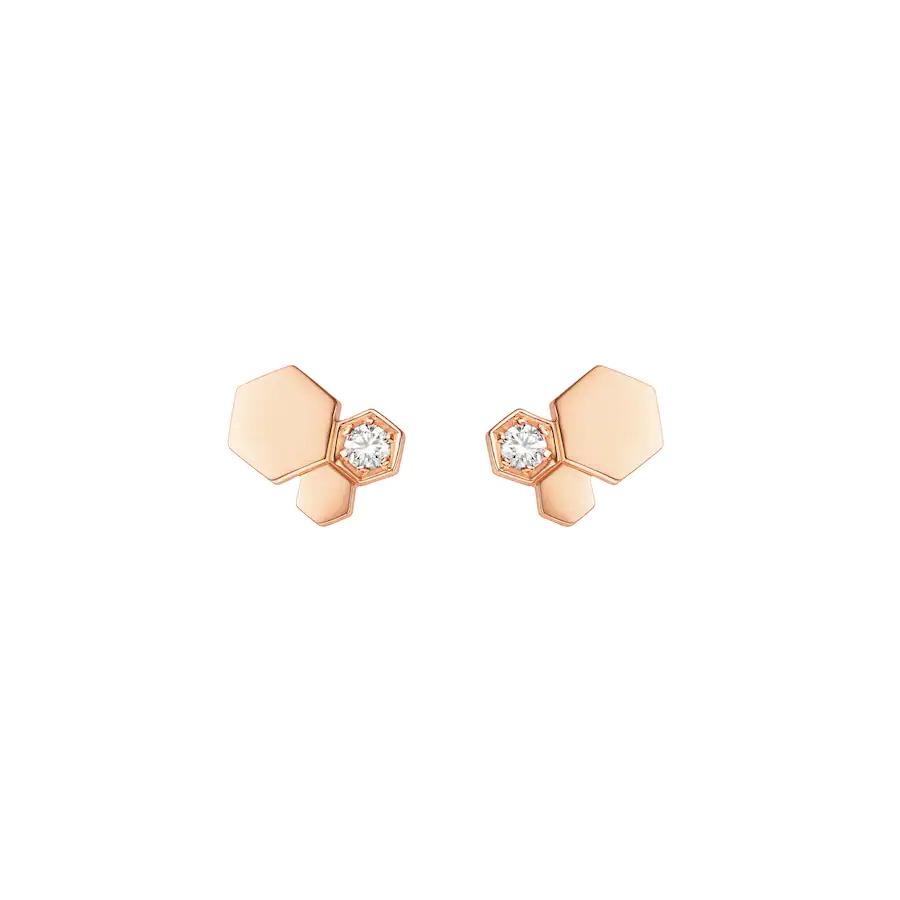 [Riva Jewelry]BEE LOVE ROSE GOLD DIAMOND EARRINGS