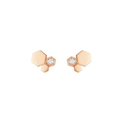 [Riva Jewelry]BEE LOVE ROSE GOLD DIAMOND EARRINGS