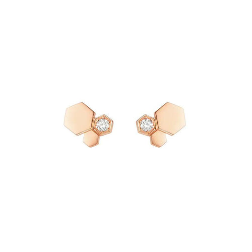 [Riva Jewelry]BEE LOVE ROSE GOLD DIAMOND EARRINGS
