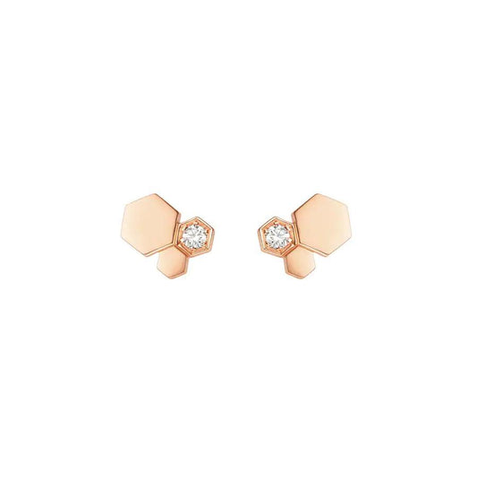 [Riva Jewelry]BEE LOVE ROSE GOLD DIAMOND EARRINGS