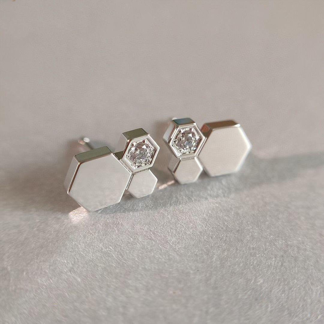 [Riva Jewelry]BEE LOVE SILVER DIAMOND EARRINGS