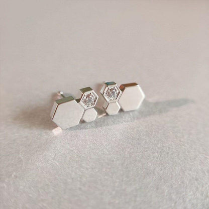 [Riva Jewelry]BEE LOVE SILVER DIAMOND EARRINGS