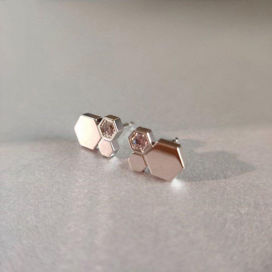 [Riva Jewelry]BEE LOVE SILVER DIAMOND EARRINGS