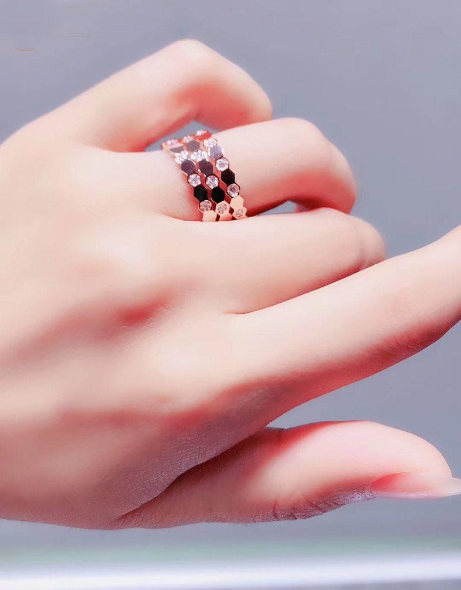 [Riva Jewelry]BEE LOVE RING ROSE GOLD DIAMOND