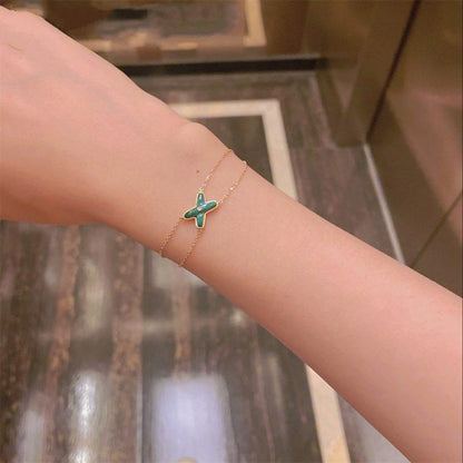 [Riva Jewelry]JEUX BRACELET MALACHITE ROSE GOLD 1 DIAMOND