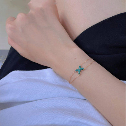 [Riva Jewelry]JEUX BRACELET MALACHITE ROSE GOLD 1 DIAMOND
