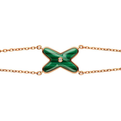 [Riva Jewelry]JEUX BRACELET MALACHITE ROSE GOLD 1 DIAMOND