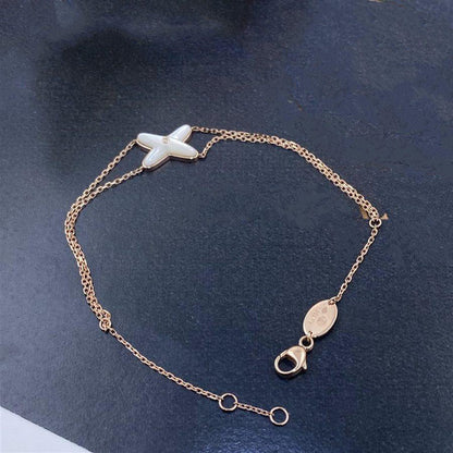 [Riva Jewelry]JEUX BRACELET WHITE MOP ROSE GOLD 1 DIAMOND