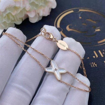 [Riva Jewelry]JEUX BRACELET WHITE MOP ROSE GOLD 1 DIAMOND