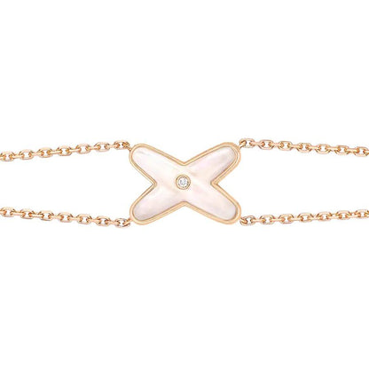 [Riva Jewelry]JEUX BRACELET WHITE MOP ROSE GOLD 1 DIAMOND