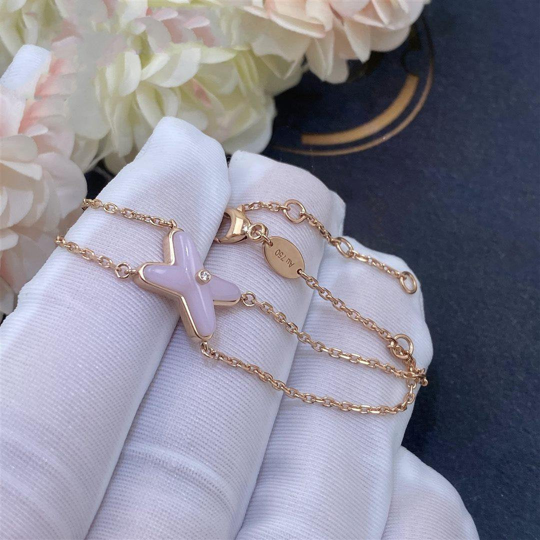 [Riva Jewelry]JEUX BRACELET PINK MOP ROSE GOLD 1 DIAMOND