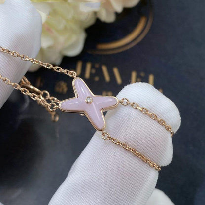 [Riva Jewelry]JEUX BRACELET PINK MOP ROSE GOLD 1 DIAMOND
