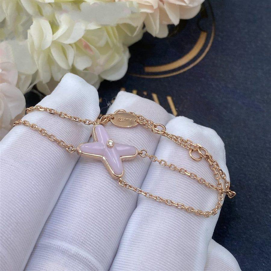[Riva Jewelry]JEUX BRACELET PINK MOP ROSE GOLD 1 DIAMOND
