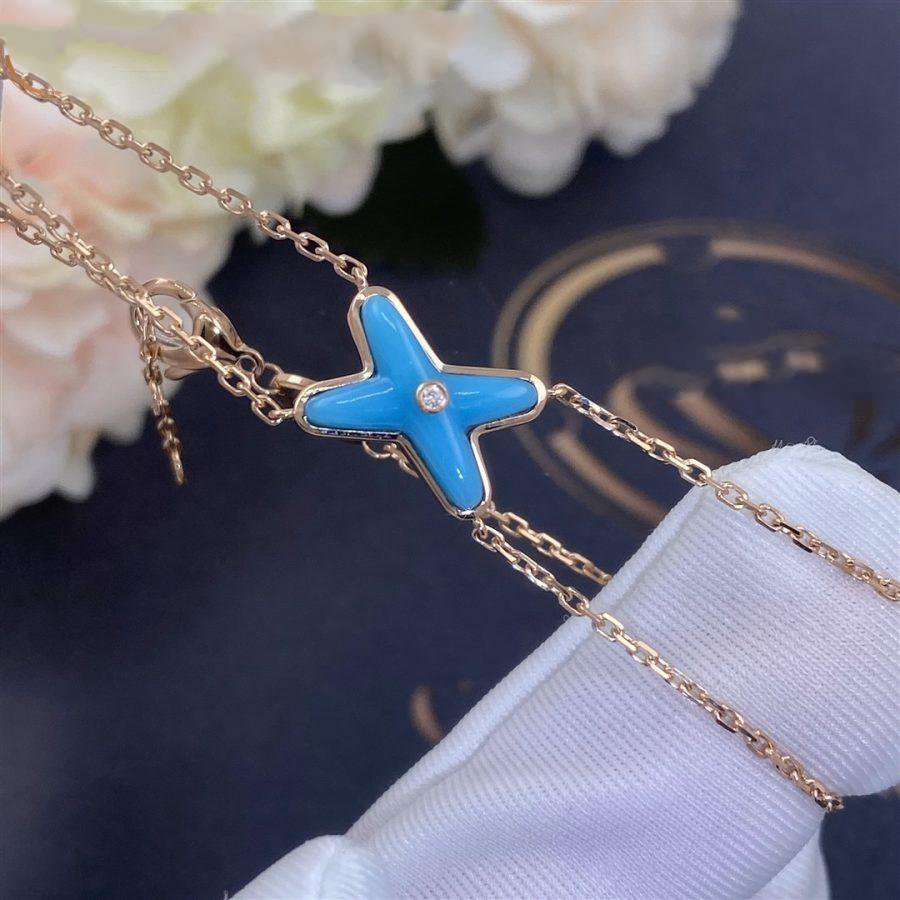 [Riva Jewelry]JEUX BRACELET TURQUOISE ROSE GOLD 1 DIAMOND