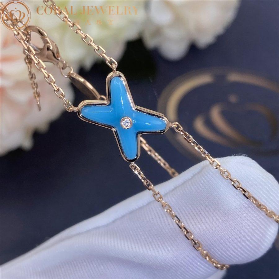 [Riva Jewelry]JEUX BRACELET TURQUOISE ROSE GOLD 1 DIAMOND