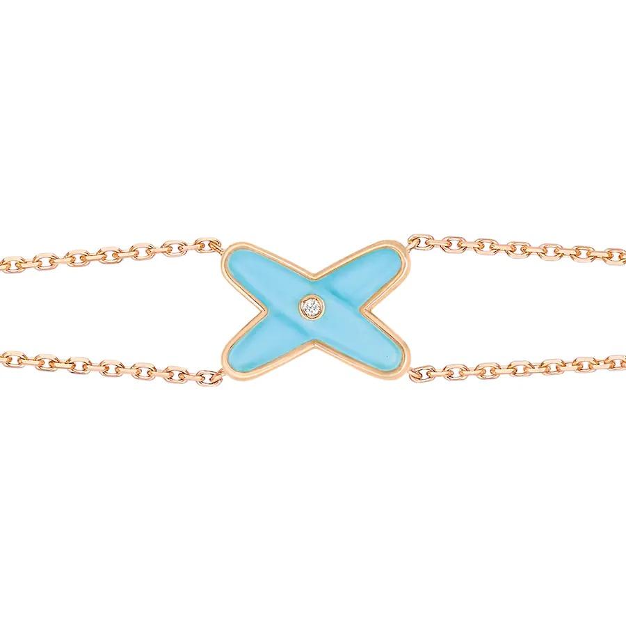 [Riva Jewelry]JEUX BRACELET TURQUOISE ROSE GOLD 1 DIAMOND
