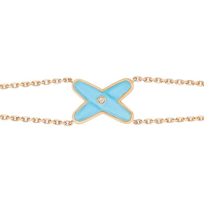 [Riva Jewelry]JEUX BRACELET TURQUOISE ROSE GOLD 1 DIAMOND
