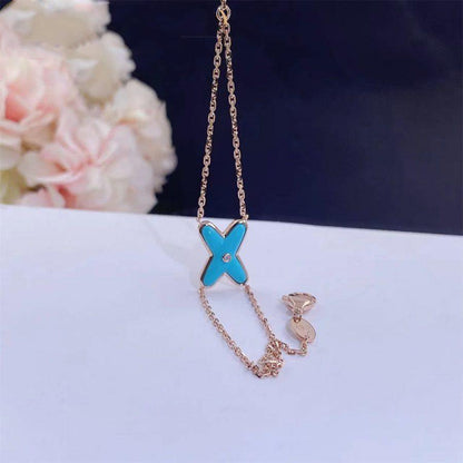[Riva Jewelry]JEUX BRACELET TURQUOISE ROSE GOLD 1 DIAMOND