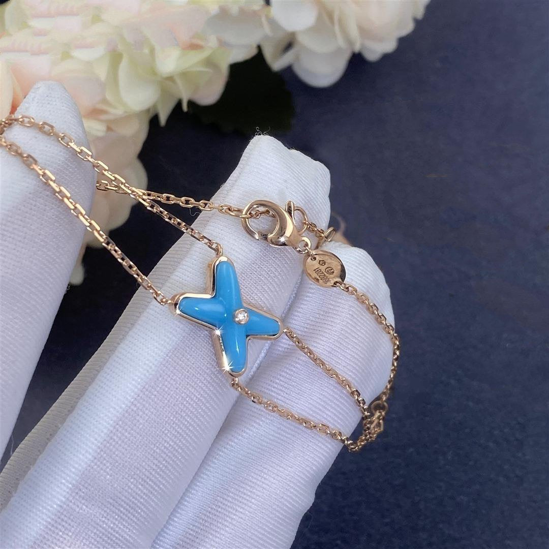 [Riva Jewelry]JEUX BRACELET TURQUOISE ROSE GOLD 1 DIAMOND