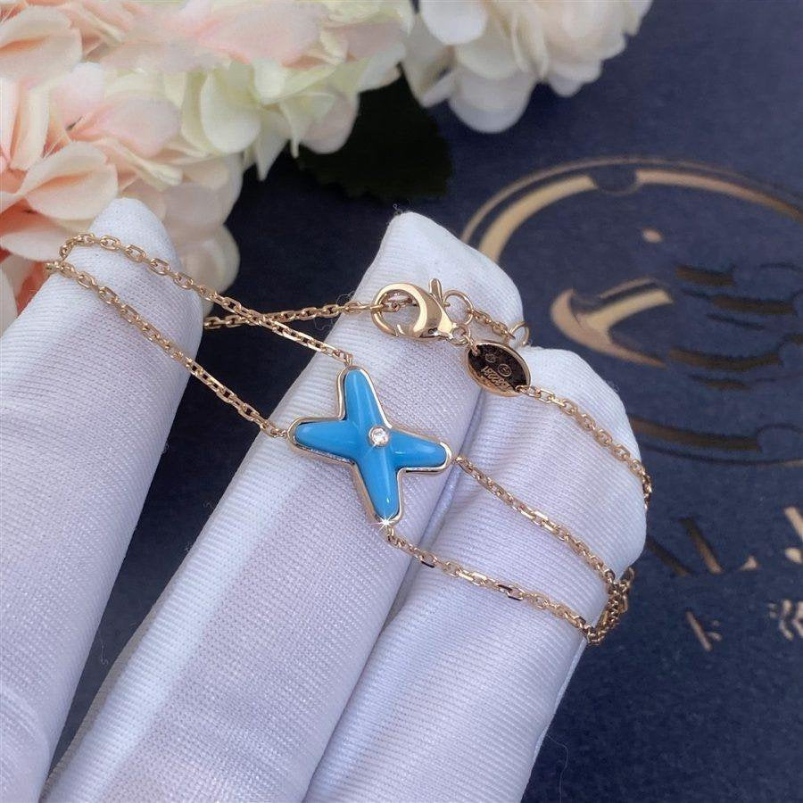 [Riva Jewelry]JEUX BRACELET TURQUOISE ROSE GOLD 1 DIAMOND