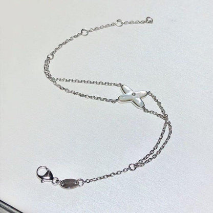 [Riva Jewelry]JEUX BRACELET WHITE MOP SILVER 1 DIAMOND