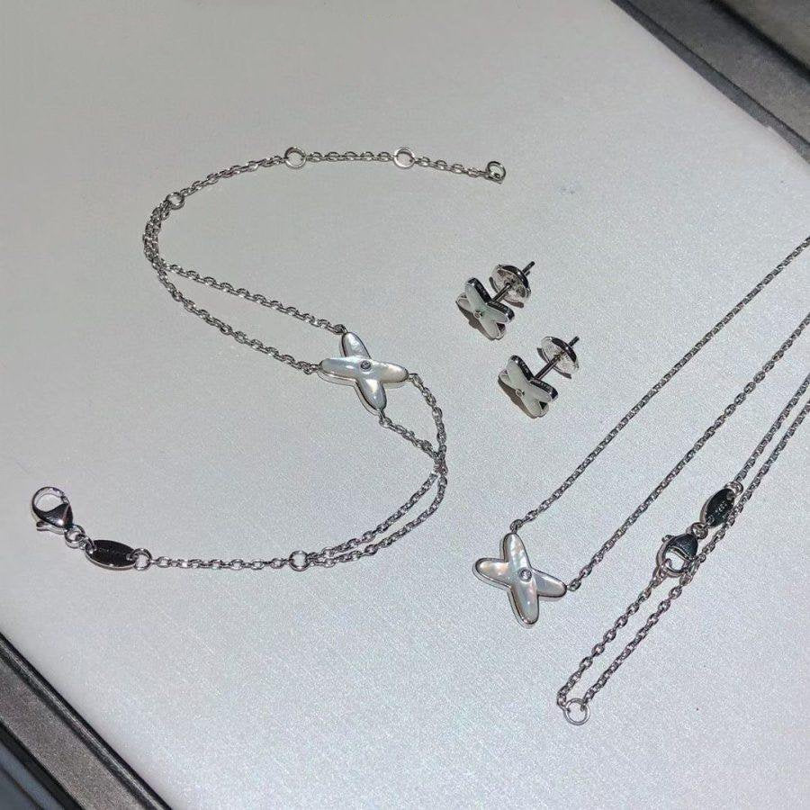 [Riva Jewelry]JEUX BRACELET WHITE MOP SILVER 1 DIAMOND