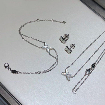 [Riva Jewelry]JEUX BRACELET WHITE MOP SILVER 1 DIAMOND