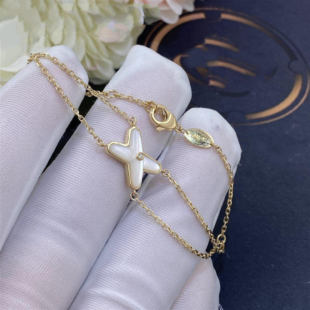 [Riva Jewelry]JEUX BRACELET WHITE MOP GOLD 1 DIAMOND