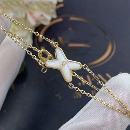 [Riva Jewelry]JEUX BRACELET WHITE MOP GOLD 1 DIAMOND