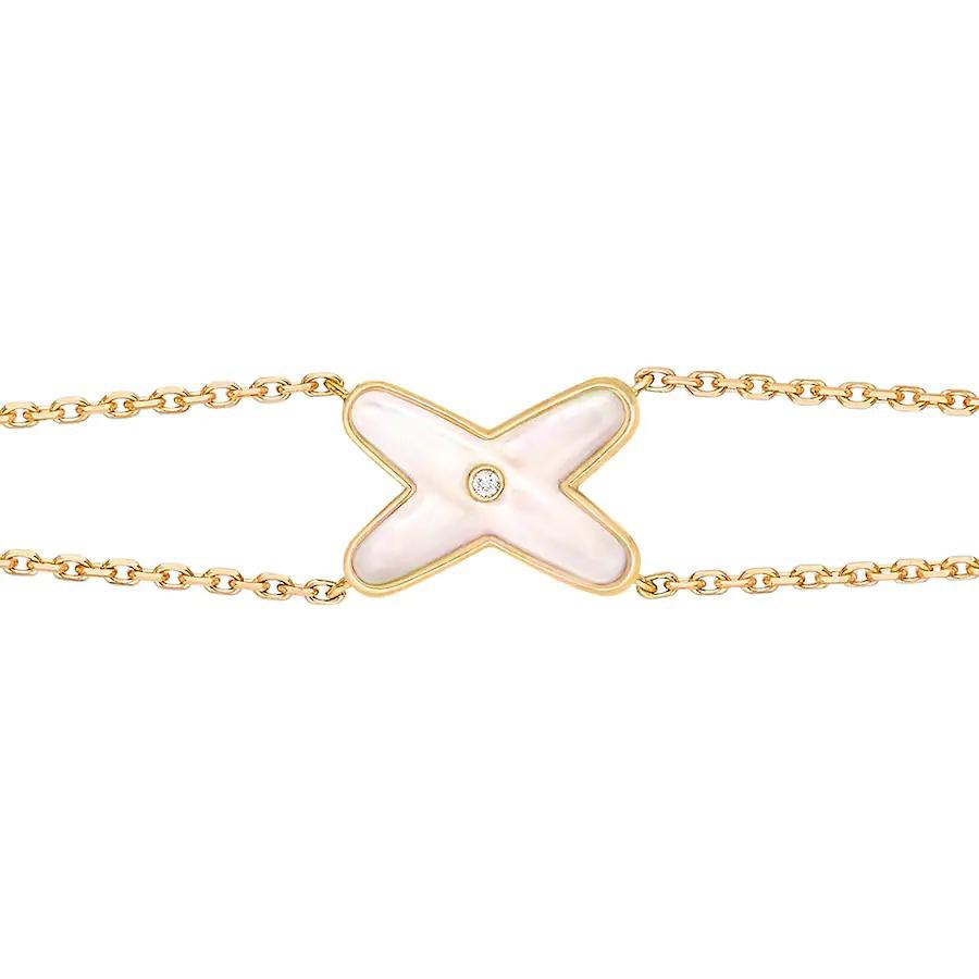 [Riva Jewelry]JEUX BRACELET WHITE MOP GOLD 1 DIAMOND