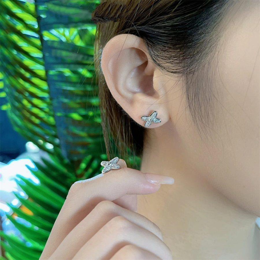 [Riva Jewelry]JEUX DE SILVER DIAMOND EARRINGS