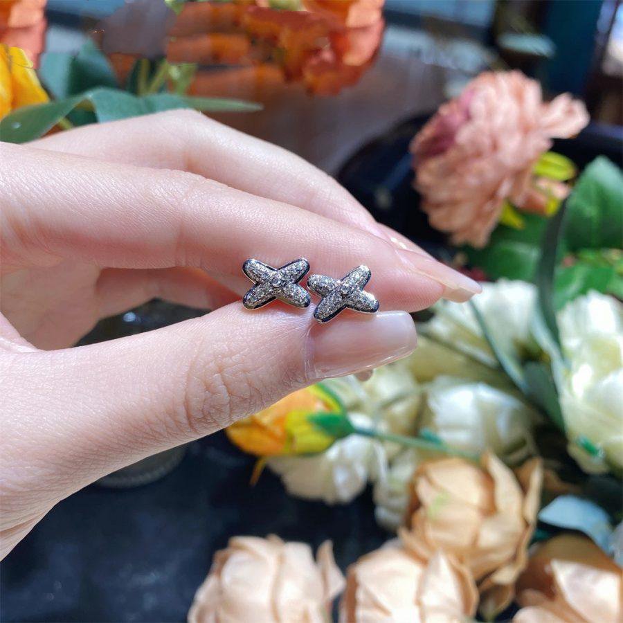 [Riva Jewelry]JEUX DE SILVER DIAMOND EARRINGS