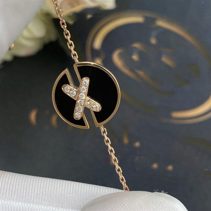 [Riva Jewelry]JEUX DE BRACELET ONYX ROSE GOLD DIAMOND