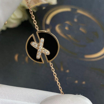 [Riva Jewelry]JEUX DE BRACELET ONYX ROSE GOLD DIAMOND