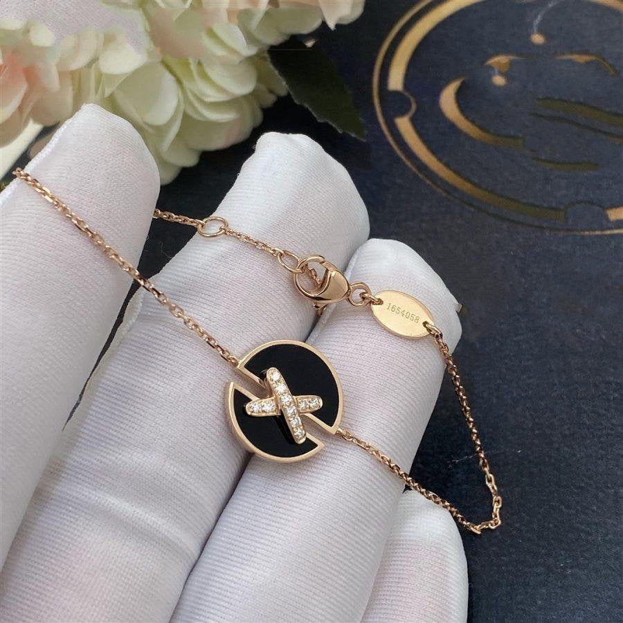 [Riva Jewelry]JEUX DE BRACELET ONYX ROSE GOLD DIAMOND
